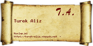 Turek Aliz névjegykártya
